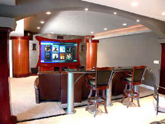 Cherry Media Room & Adjoining Bar — Fox Audio Visual project photo 2