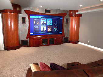 Cherry Media Room & Adjoining Bar — Fox Audio Visual project photo 1